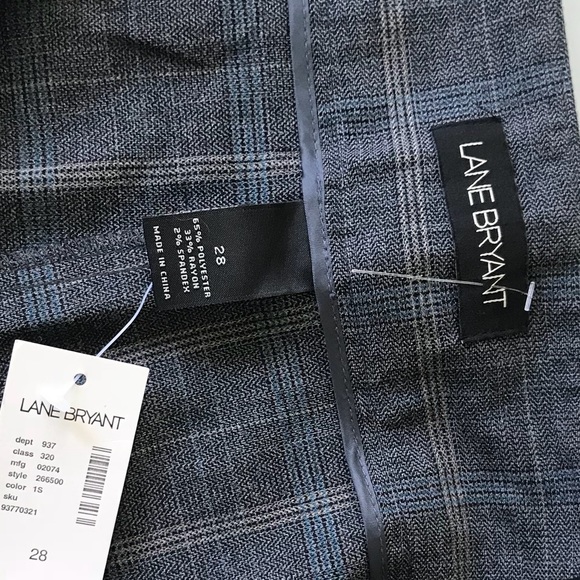 NWT Lane Bryant Brown Plaid Gaucho Capri Sz 28 - Picture 8 of 8